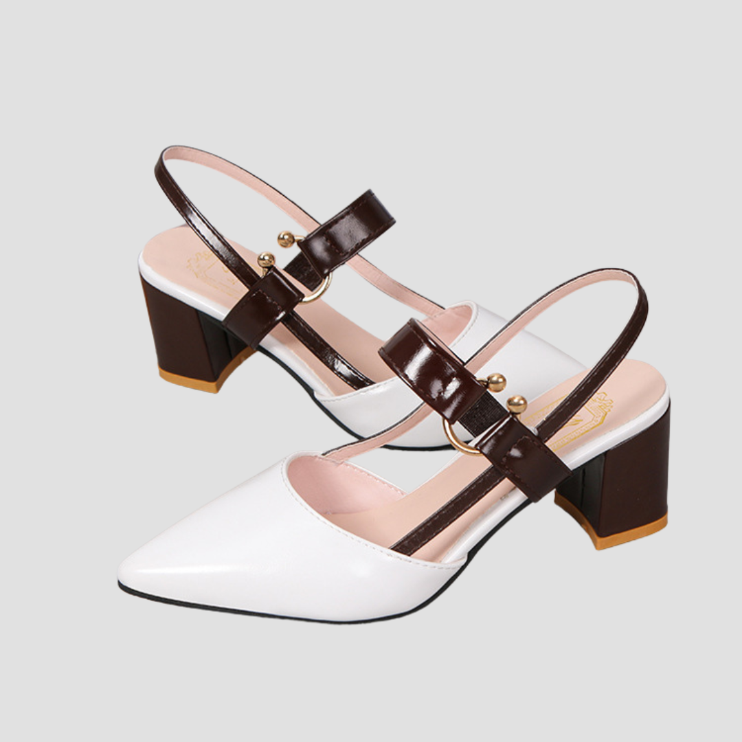 Dalia | Elegante Blockabsatz-Sandalen mit Gold-Detail