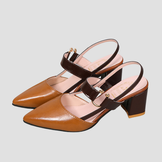 Dalia | Elegante Blockabsatz-Sandalen mit Gold-Detail