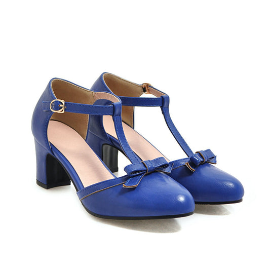 Chiara | Retro-Sandalen mit T-Riemen & Schleife